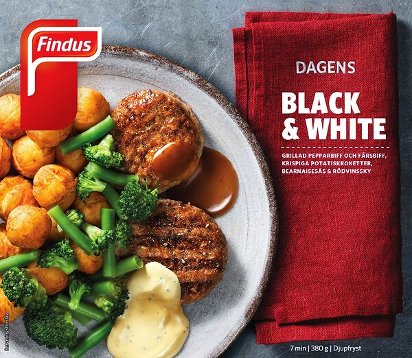 Black & White grillad färs & pepparbiff Findus Dagens - bild 1