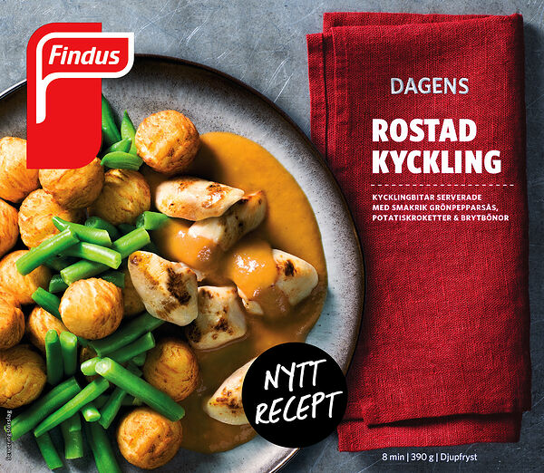 Rostad Kyckling potatiskroketter grönpepparsås Findus Dagens - bild 1