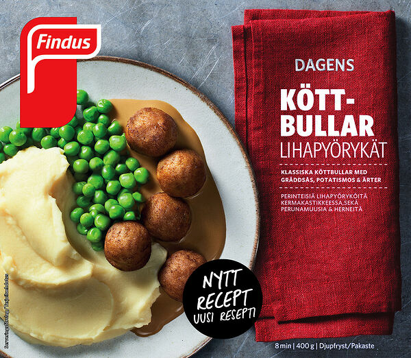 Köttbullar potatismos gräddsås ärtor Findus Dagens - bild 1