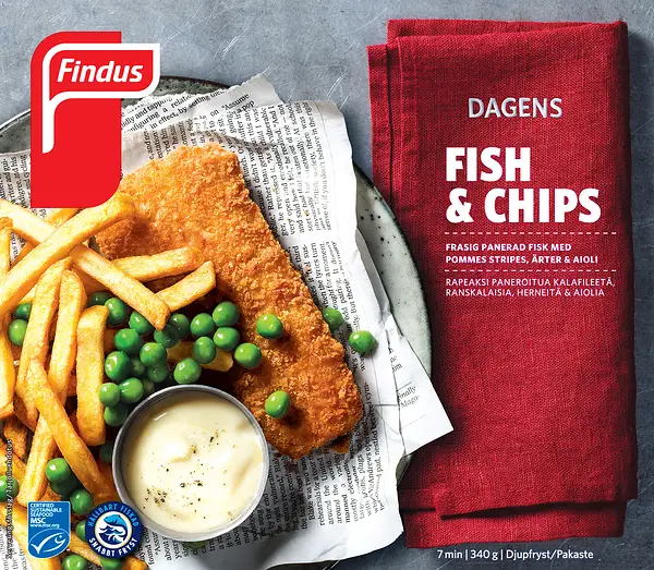Fish & Chips fiskfilé pommes MSC Findus Dagens - bild 1
