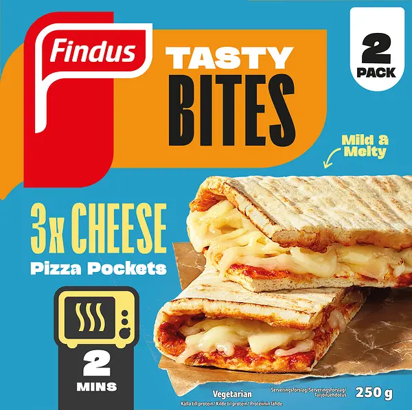 Pizza Pockets Tre Ostar 2-pack Findus - bild 1