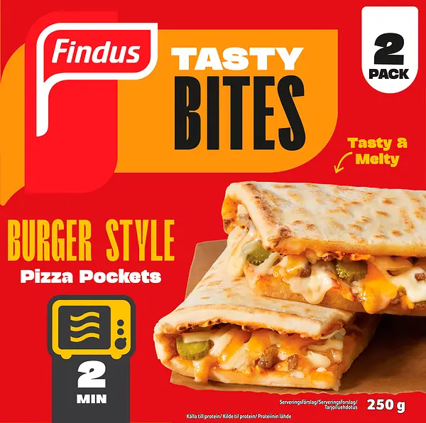 Pizza Pockets Burger Style 2-pack Findus - bild 1