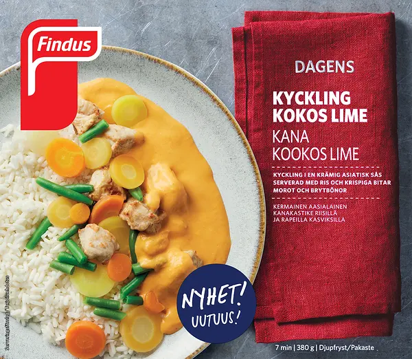 Kyckling Coconut Lime med ris Findus Dagens - bild 1