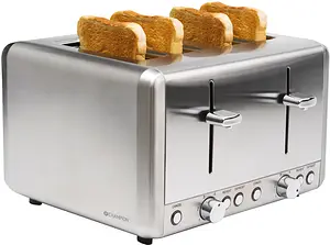 Brödrost 4 skivor 1000W BR420 Rostfri Champion