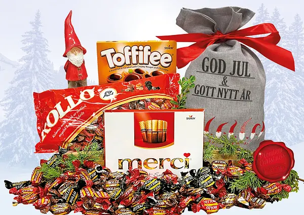 Julsäck Choklad & Kolamix Tomtedans Grå God Jul