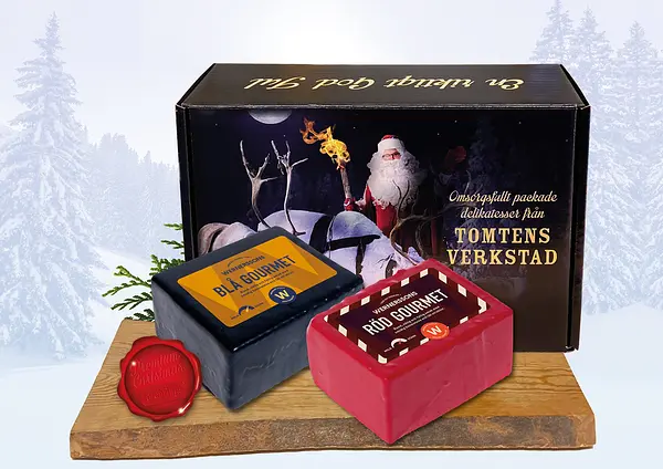 Tomtelåda Blå & Röd Gourmet i Julbox - bild 1